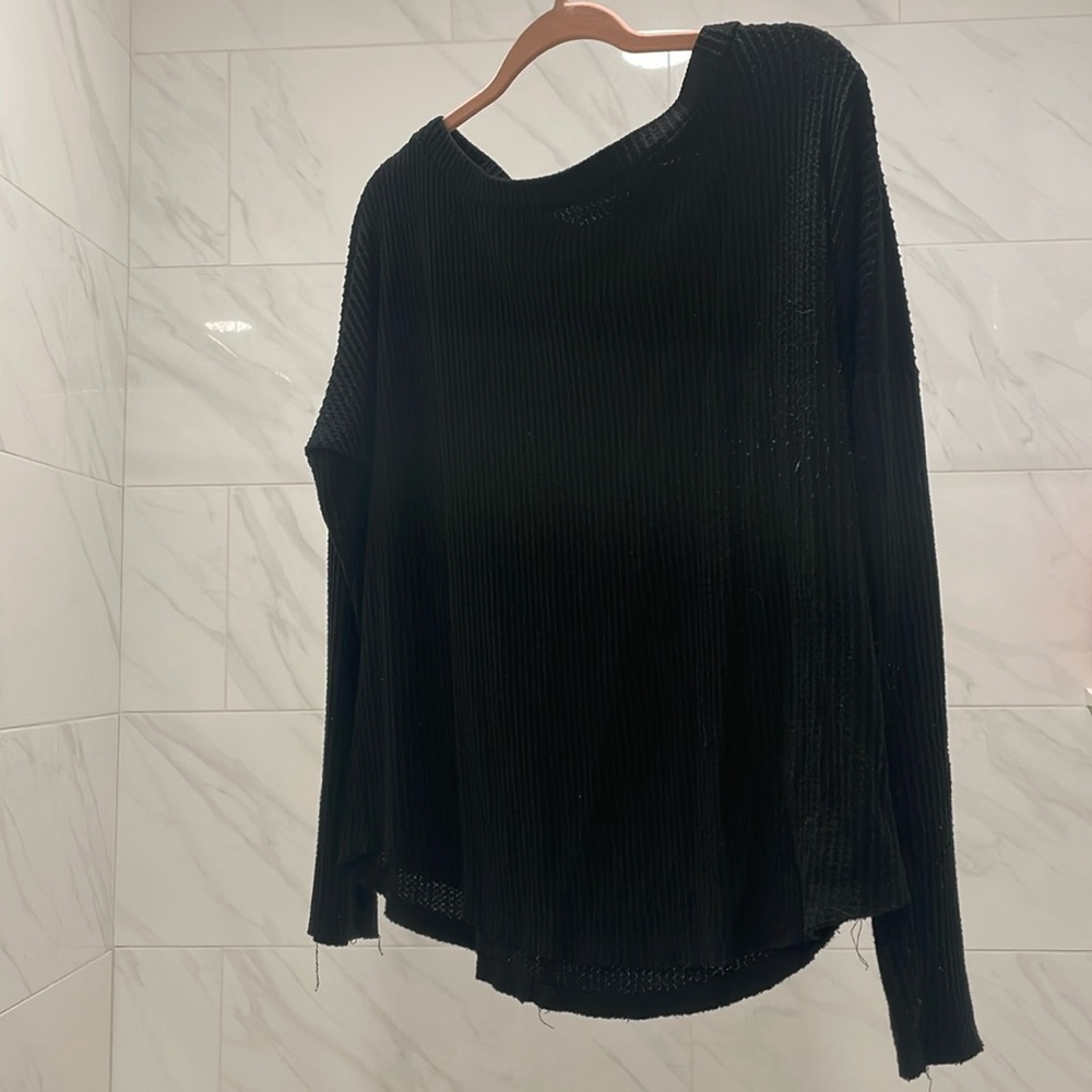 Seriously soft perfect waffle tee- black